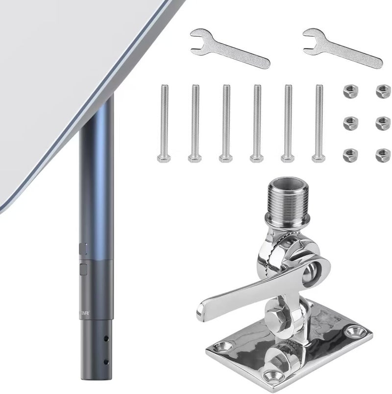 XTAR Starlink Marine Mounting Kit - Pipe & Pole Mount Adapter for Yacht, Ship, RV Satellite Internet - Image 1